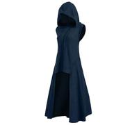 Duohropke Mantello da donna con cappuccio Assassins Creed Costume medievale gotico con cappuccio, taglie forti, per cosplay, vintage, maglione di grandi dimensioni, mini abito irregolare con cappuccio