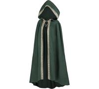 Duohropke - Mantello medievale da donna con cappuccio, mantello con manica, trench monocromatico, cappuccio rinascimentale, vampiro, mantello con cappuccio, cappa per matrimonio, abito da sposa