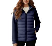 Duohropke Piumino da donna con calda imbottitura, giacca invernale patchwork trapuntata, giacca trapuntata, giacca invernale con cappuccio, elegante piumino alla moda, per le mezze stagioni, grandi