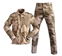 Duohropke Tuta da Camouflage Tattica da Uomo per Airsoft, Uniformi Tattiche Camicia & Pantaloni, Abbigliamento Tattico Militare per Outdoor, Caccia, Giochi di Guerra, Paintball, Caccia, Tiro, beige