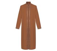 Duohropke Veste musulmana Uomo Arabo Thobe Mezza Manica Dubai Robe Islamico Ramadan Abbigliamento Preghiera Lungo Abaya Musulmano Caftano Collo Alto Etnico Kandoura Stile Saudita Dishdasha Tunica