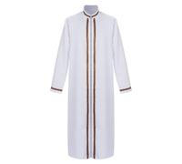 Duohropke Veste musulmana Uomo Arabo Thobe Mezza Manica Dubai Robe Islamico Ramadan Abbigliamento Preghiera Lungo Abaya Musulmano Caftano Collo Alto Etnico Kandoura Stile Saudita Dishdasha Tunica