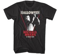 DUOJIMEI Halloween Movie Michael Myers Is Coming Home Men's T Shirt Horror Movie Knife Size M