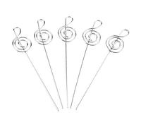 Duokon 50 Pezzi Fili Metallici Photo Card Memo Paper Note Display Clip Holders Note Memo Holder orma Rotonda per Uffici (Forma Nota)