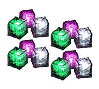 Duokon Cubetti di Ghiaccio a LED, Luci Lampeggianti Glitterate a Induzione | Plastica per Uso Alimentare, Impermeabile e Riutilizzabile, Si Illumina Automaticamente Quando è in Liquido, per Matrimoni,