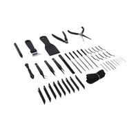Duokon Kit di Strumenti per Stampante 3D, Kit di Strumenti per Stampa 3D Portatile da 49 Pezzi con di Perforazione per Sbavatura, 10 Lame, Raschietti, Lime Metalliche, Spazzole, Trapano a Mano per la