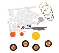 Duokon Kit Ingranaggi in Plastica, 78 Pezzi Set di Ingranaggi Fai da Te Accessori con Assi in Plastica Premium Pneumatici Boccole Cremagliera per Robotica STEM Progetti Scientifici Educativi Parti di