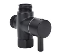 Duokon Rubinetto Deviatore Doccia 3 Vie G1/2 in Rame, con Comando Deviatore per Soffione Doccia a Mano (BLACK)