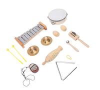 Duokon Set di Strumenti Musicali Kit di Percussioni in Legno con Xilofono Tamburello e Kalimba 8 Pezzi Giocattolo per l'apprendimento del Ritmo per l'educazione Precoce in ioco in Famiglia