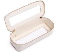 Duolan - Beauty case trasparente da viaggio per cosmetici da viaggio trasparente, B/Beige-1, Slim, Borsa trasparente per pennelli da trucco