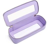 Duolan - Beauty case trasparente da viaggio per cosmetici da viaggio trasparente, B/L. viola, Slim, Borsa trasparente per pennelli da trucco