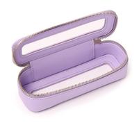 Duolan - Beauty case trasparente da viaggio per cosmetici da viaggio trasparente, B/L. viola, Slim, Borsa trasparente per pennelli da trucco