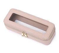 Duolan - Beauty case trasparente da viaggio per cosmetici da viaggio trasparente, B/Rosa-1, Slim, Borsa trasparente per pennelli da trucco