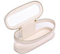 Duolan - Beauty case trasparente da viaggio per cosmetici da viaggio trasparente, Beige, SLIM-2, Custodia per pennelli da trucco