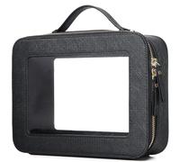 Duolan - Beauty case trasparente da viaggio per cosmetici da viaggio trasparente, Q/Nero, L, Beauty case trasparente