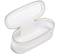 Duolan - Beauty case trasparente da viaggio per cosmetici da viaggio trasparente, S/Bianco, Slim L, Borsa trasparente per pennelli da trucco