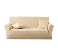 DUOLEH Copridivano a 1/2/3/4 posti, altamente elasticizzato, 1 pezzo, lavabile, per animali domestici, cani, gatti, copridivano antiscivolo (3 posti, beige)