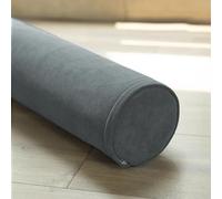 DUOLEH Cuscino cilindrico rotondo con supporto per collo, per divano, letto, auto, cuscino per testiera, ideale per massaggi e yoga, cuscino per bracciolo (60 x 15 cm, grigio scuro)