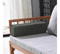 DUOLEH Cuscino di supporto per braccioli del divano, rettangolare, per testiera e letto, con materasso riempitivo, lavabile, per mobili e soggiorno (60 x 15 x 15 cm, grigio scuro)