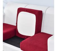 DUOLEH Federa per seduta antiscivolo, per divano e soggiorno, di ricambio per cuscino individuale, in tessuto elastico, misura L, colore: rosso