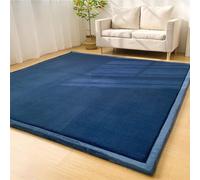 DUOLEH Tappeto rettangolare tatami, antiscivolo e traspirante, per soggiorno e camera da letto, tappeto a pelo basso, non perde pelo, tappetini per dormitorio, yoga e gattonare (120 x 160 cm, blu