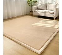 DUOLEH Tappeto rettangolare tatami, antiscivolo e traspirante, per soggiorno e camera da letto, tappeto a pelo basso, non perde pelo, tappetini per dormitorio, yoga e gattonare (160 x 230 cm, cammello