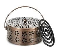 Duoleimi Portacandele per zanzare prugna bronzo, supporto in metallo per spirale di incenso alla citronella, spirale per insetti e vespe, interno ed esterno, ignifugo, sicuro per i bambini, ecologico