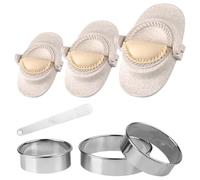 Duoleimi Ravioli Maker & Dumpling Maker Set con cutter Dough Cutter [3 dimensioni], Empanadas, Gyoza, Maker per paglia di grano, forma piccola 7 cm, media 8 cm, grande 11 cm