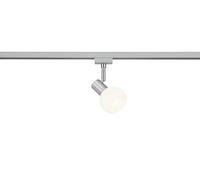 DUOLINE ANTIBES SPOT ORENTABILE METALLO ACCIAIO SATINATO E VETRO SFERA BIANCA L. 9CM PER SISTEMA DUOLINE 1 LUCE ATTACCO E14