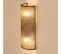 Duolla Applique Nature, juta/nero, altezza 40 cm, tessuto, luce verso l'alto/verso il Duolla