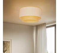Duolla Plafoniera Boho, color crema/legno, Ø 60 cm, tessuto/rattan Duolla
