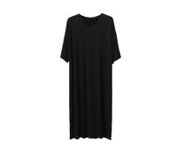 DuomaiJJ Pigiama Uomo Estivo Modal Modal's Night in Camicia da Notte Lunga Lunghezza A Maniche Corte V Accomo-Nero-XXL