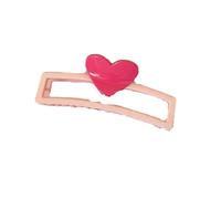 DuomaiJJ Pinze per Capelli Clip del Cuore A Colori Contrasto 2 Pacchetti 13 Cm Spessi Tenere La Parte Posteriore della Testa-Rosa 1