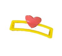 DuomaiJJ Pinze per Capelli Clip del Cuore A Colori Contrasto 2 Pacchetti 13 Cm Spessi Tenere La Parte Posteriore della Testa-Giallo 1