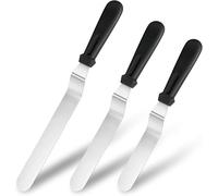 duomaoyi Set di tre coltelli per glassa, coltelli smussati per torte con lame in acciaio inox da 15,2 cm, 20,3 cm e 25,4 cm, coltelli professionali per glassare torte, cottura e pasticceria.