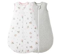 Duomiaomiao Imballo da 2 pezzi Sacco nanna Baby per l'intero anno 2.5Tog, 100% cotone Sacco per bebè invernale, neonato femmina, Sacco nanna caldo per bambini neonati(Fiore E Grigio/85)