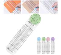 Duomiluo 4 in 1 Paper Cutter,4 in 1 Multi-Function Paper Trimmer with Straight, Wave, Creasing Blades,Scrapbooking Tool for Cutting Papers,Coupons,Postcards (Green)