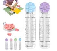 Duomiluo 4 in 1 Paper Cutter, 4-in-1 Multi-function Paper Trimmer with Straight, Wave, Perforated & Creasing Blades for Cutting Papers, Postcards, Coupons, Scrapbook (Blue+Purple)