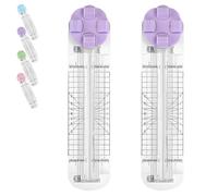Duomiluo 4 in 1 Paper Cutter, Duomiluo Paper Cutter 4 in 1 Multi-Function Scrapbooking Tool with Straight, Wave, Perforated & Creasing Blades for Cutting Papers, Photos, Scrapbook (2 Pcs-Purple)