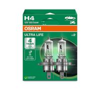 Duopack Osram H4 Alogena 12V 60/55W P43t Ultra Life 4 1650/1000 Lm Modello 2024