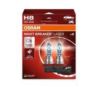Duopack OSRAM H8 12V 35W Notte Breaker Laser Fino +150% Più Luminosità