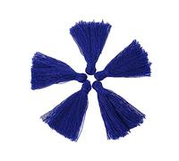 Duories 100 mini nappe, 3 cm, realizzati a mano, in cotone, piccole nappe, per fai da te, borse, orecchini, gioielli, collane, accessori fai da te, colore blu reale