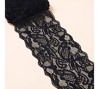 Duories 5 iarde di nastro in pizzo elastico, bordura in pizzo, 8 cm di larghezza, bordura in pizzo con fiori colorati, nastro decorativo, pizzo decorativo, tessuto in pizzo, bordura in pizzo per