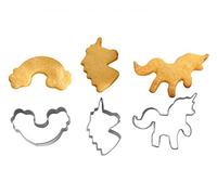 DUORUI 3 stampini per biscotti a forma di unicorno, in acciaio inox, per bambini e ragazze, strumento di cottura fai da te, decorazione per feste di compleanno