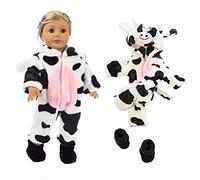 DUORUI Vestiti per bambole Vestito invernale Tute Pigiama per bambola American Girl Modello mucca da 18 pollici