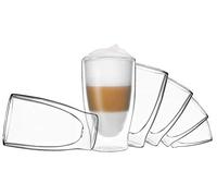 DUOS Feelino - Bicchieri termici a doppia parete, per mantenere le bevande calde o fredde più a lungo, con effetto sospeso, adatti per tè, caffè Set 10: 6 x 400 ml.
