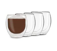 DUOS Feelino - Bicchieri termici a doppia parete, per mantenere le bevande calde o fredde più a lungo, con effetto sospeso, adatti per tè, caffè Set 05: 4 x 410 ml Jumbo