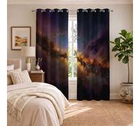DUOTCYELE Tenda Oscurante Via Lattea Nebulose Polvere Con Occhielli, Tende Oscuranti Termiche Isolanti Camera Da Letto, Scenari Cosmici Onirici Tende Soggiorno per Interni 2 Pannelli 140 x 260 cm