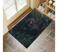 DUOTCYELE Zerbino Con Giungla Pantera Nera, Tappetino per Ingresso E Ingresso Con Realismo Animale In Stile Retrò, Decorazione per Interni Ed Esterni, Antiscivolo, Facile Da Pulire, 80 x 120 cm