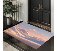 DUOTCYELE Zerbino Ingresso, 50 x 80 cm Tappeto Sottile Campi Di Grano Colline Microfibre Morbide Con Fondo Antiscivolo Tappeto Scenario Nordico In Stile Retrò per Cane, Ingresso, Porta E Corridoio